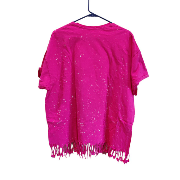Athletic WorksJefa Distressed t-shirt Pink Size 2XL Preowned #1208 - Picture 3 of 5